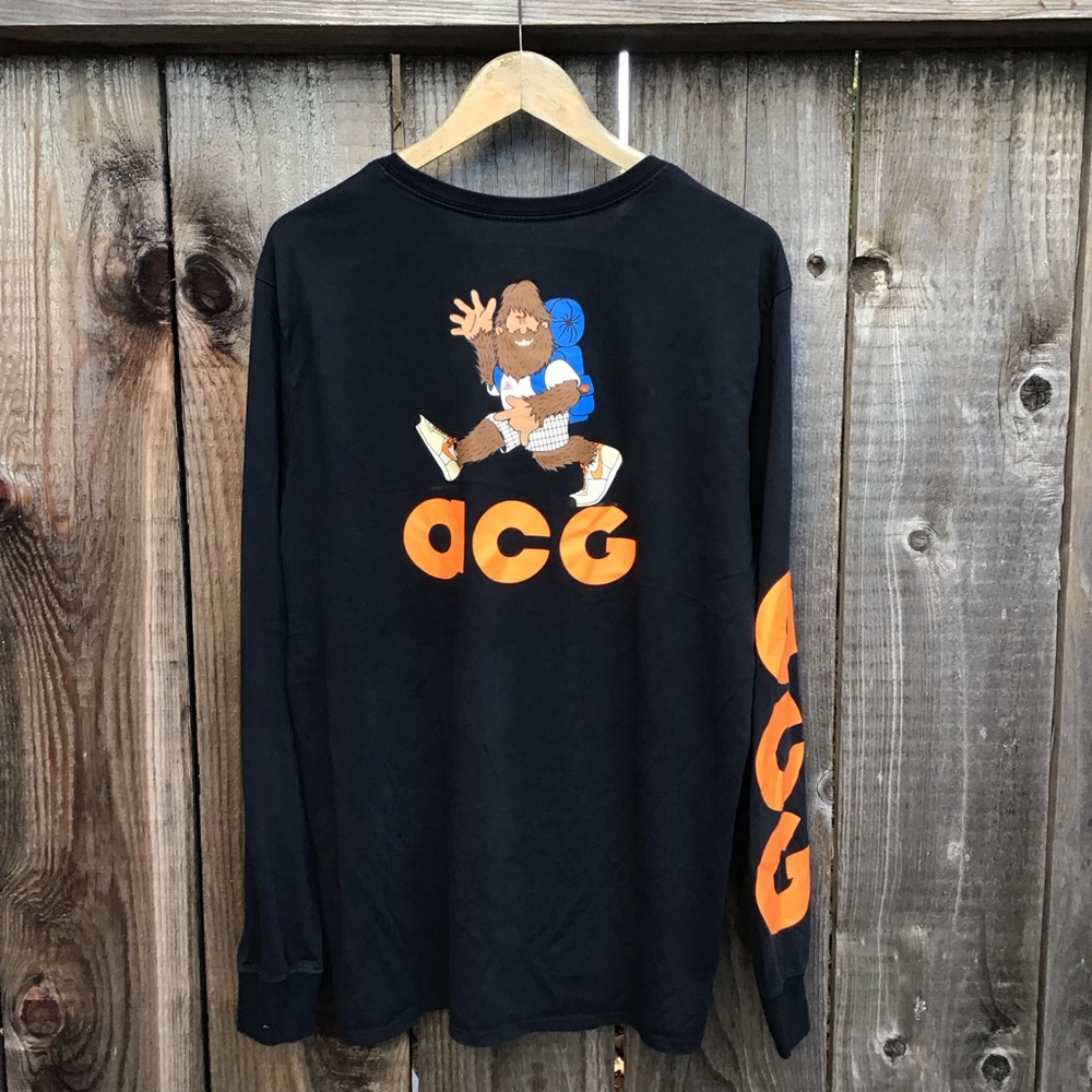 Nike ACG Black and Orange Long Sleeve Tee
